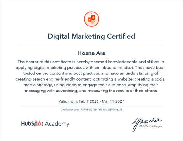 certificate